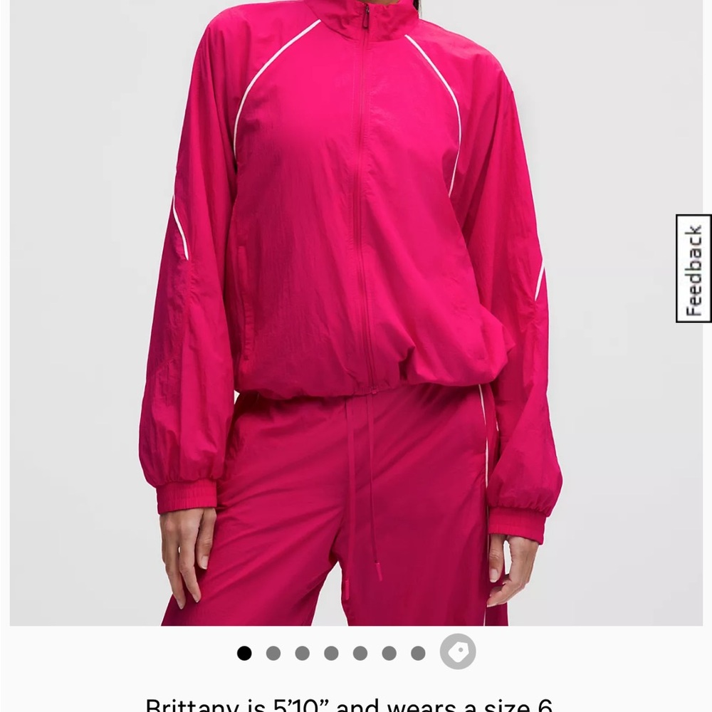 Lululemon Vibrant Pink Track Jacket - Size 12 (XL)
